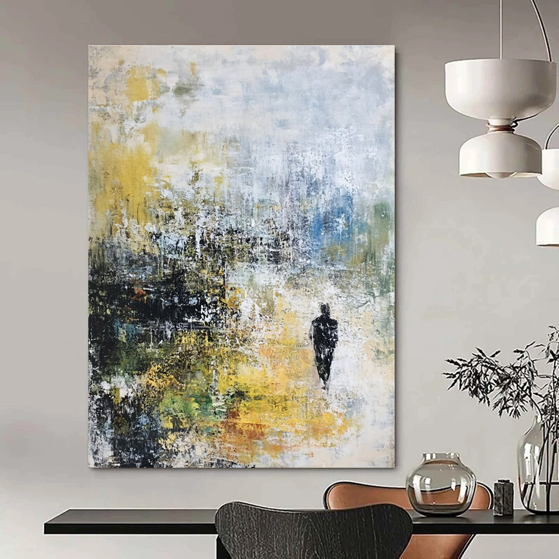Figure in Colorful Landscape for Inspirational Office & Art - Themed Home STSC237