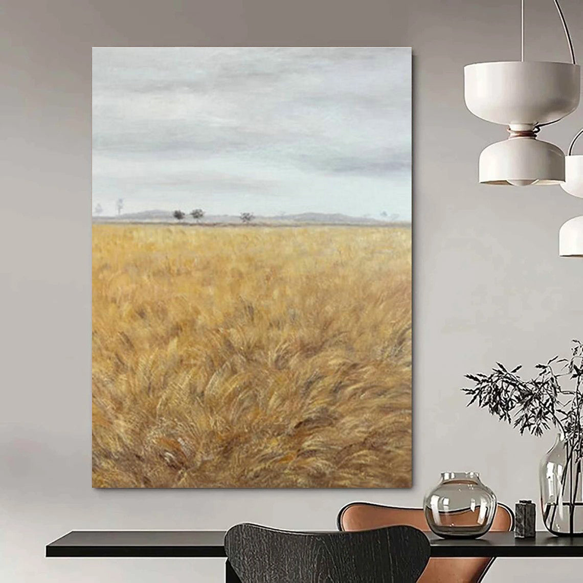 Golden Wheat Field Art for Farmhouse Kitchen & Harvest - Themed Restaurant DLZ2134