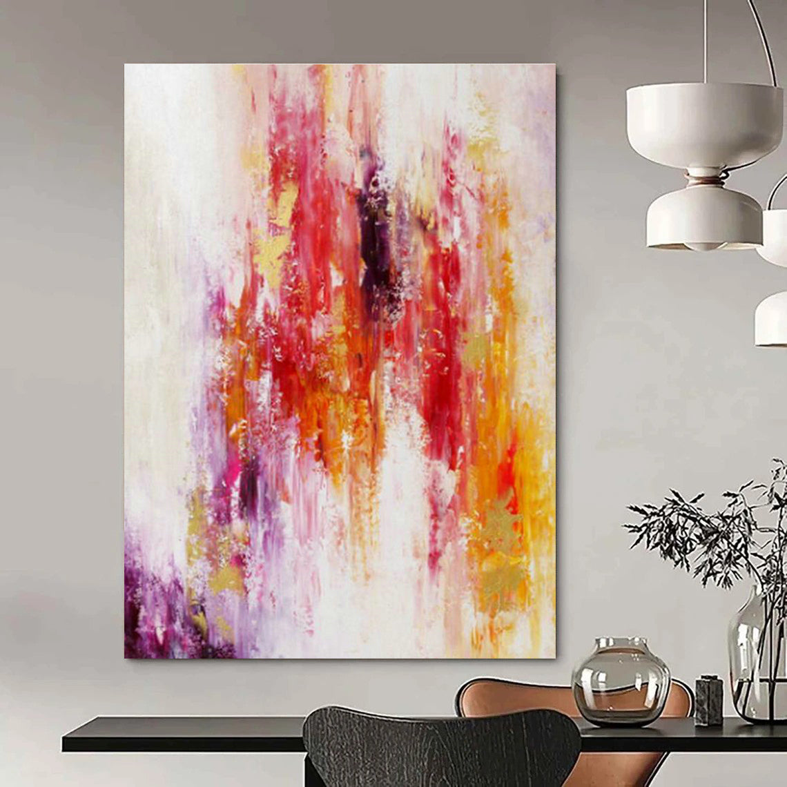 Colorful Cascade Abstract Art for Luxury Hotel Lobby Atriums DLZ0060