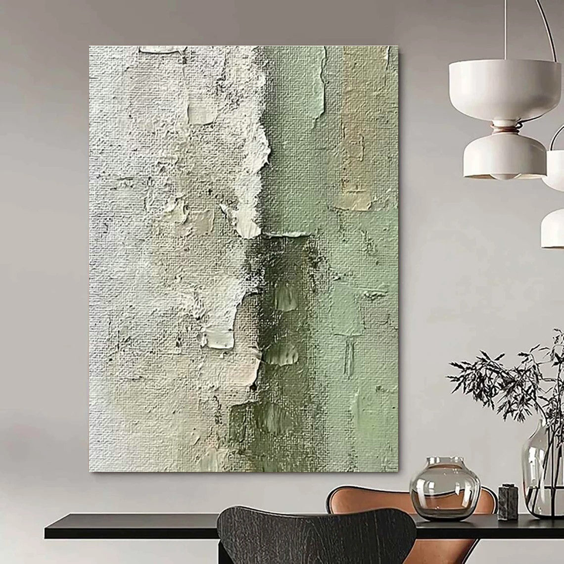 Gray - White Textured Abstract Art for Minimalist Art Gallery & Serene Meditation Space DLZ1009