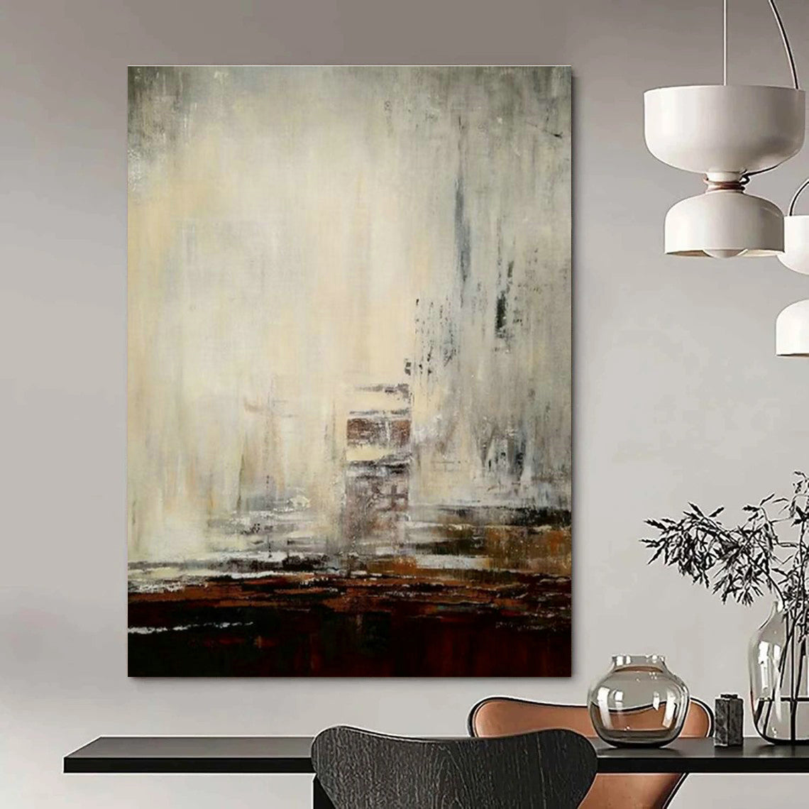 Gray - White Abstract Art for Office & Hallway DLZ0315