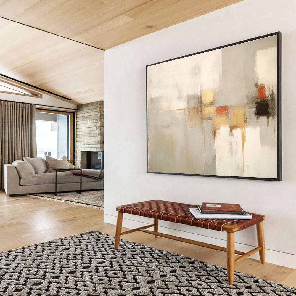 Grey - White Geometric Abstract Art for Minimalist Living Area DLZ2732
