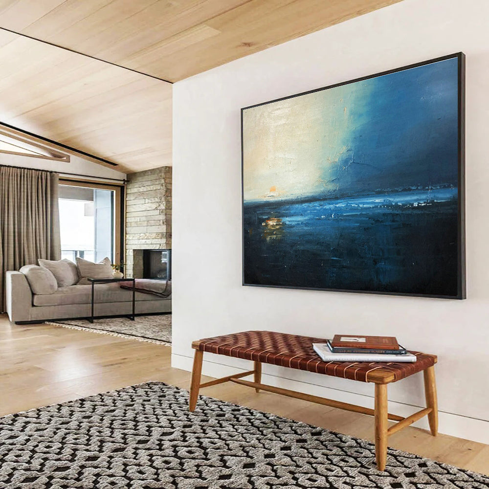 Blue - Toned Sea View Abstract for Luxury Hotel Suite DLZ3031