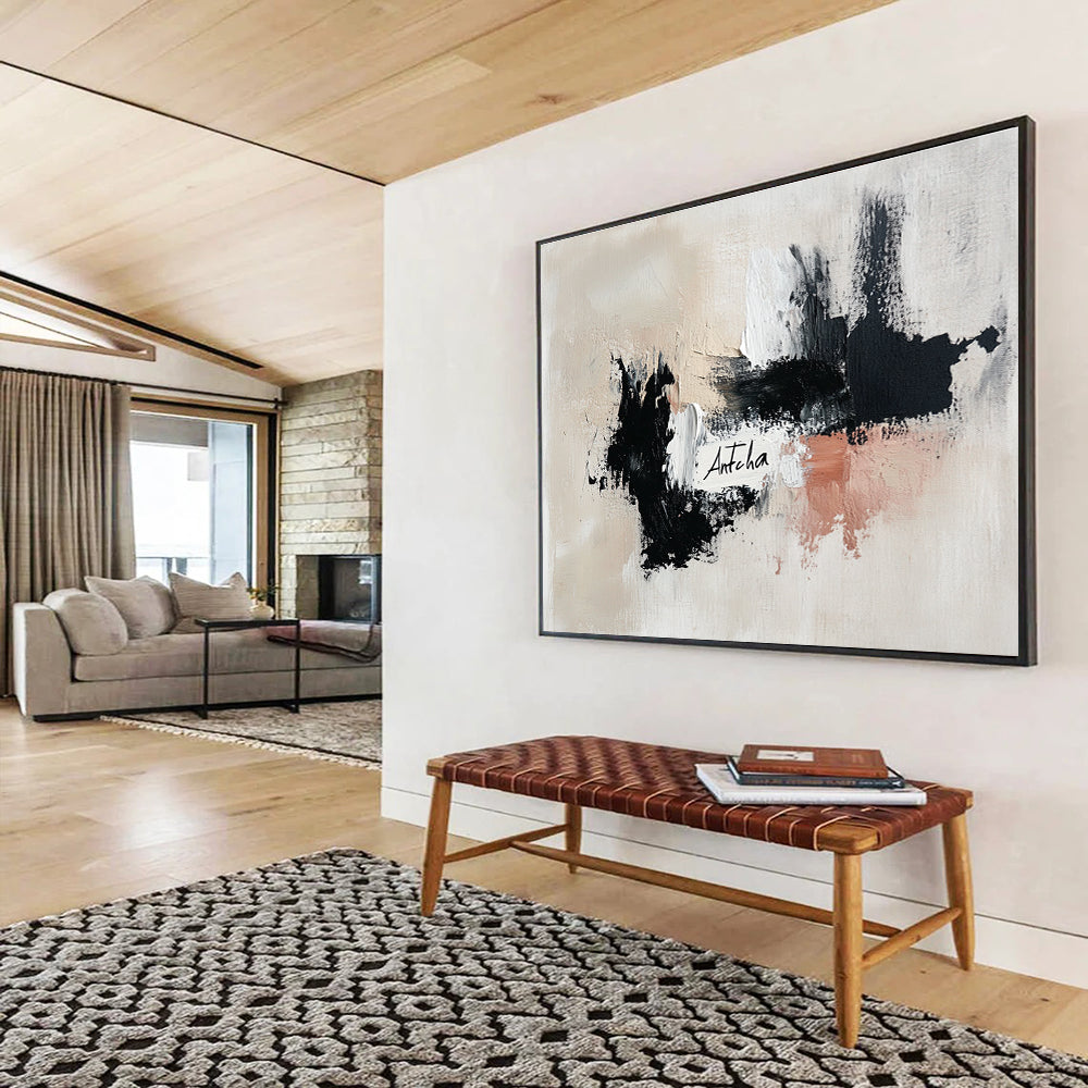 Minimalist Abstract with 'Antcha' Art for Modern Home Office & Artistic Studio SC311