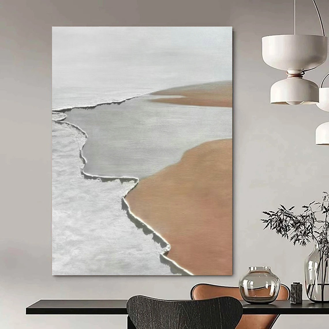 Earth - Toned Abstract Layers Art for Desert Lodge & Ceramic Studio DLZ0617