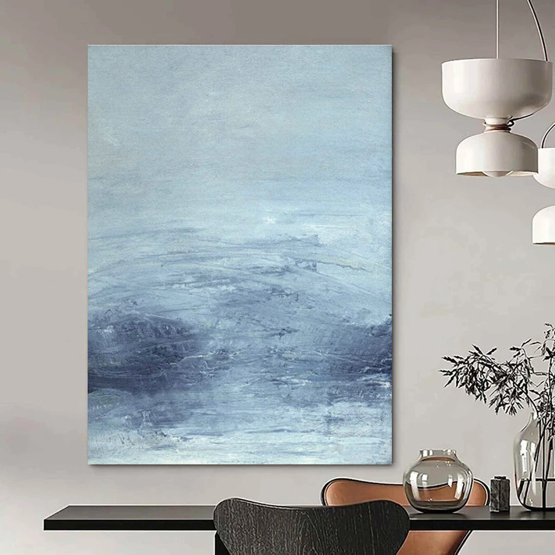 Light - Blue Abstract Art for Living Room & Bedroom DLZ0517