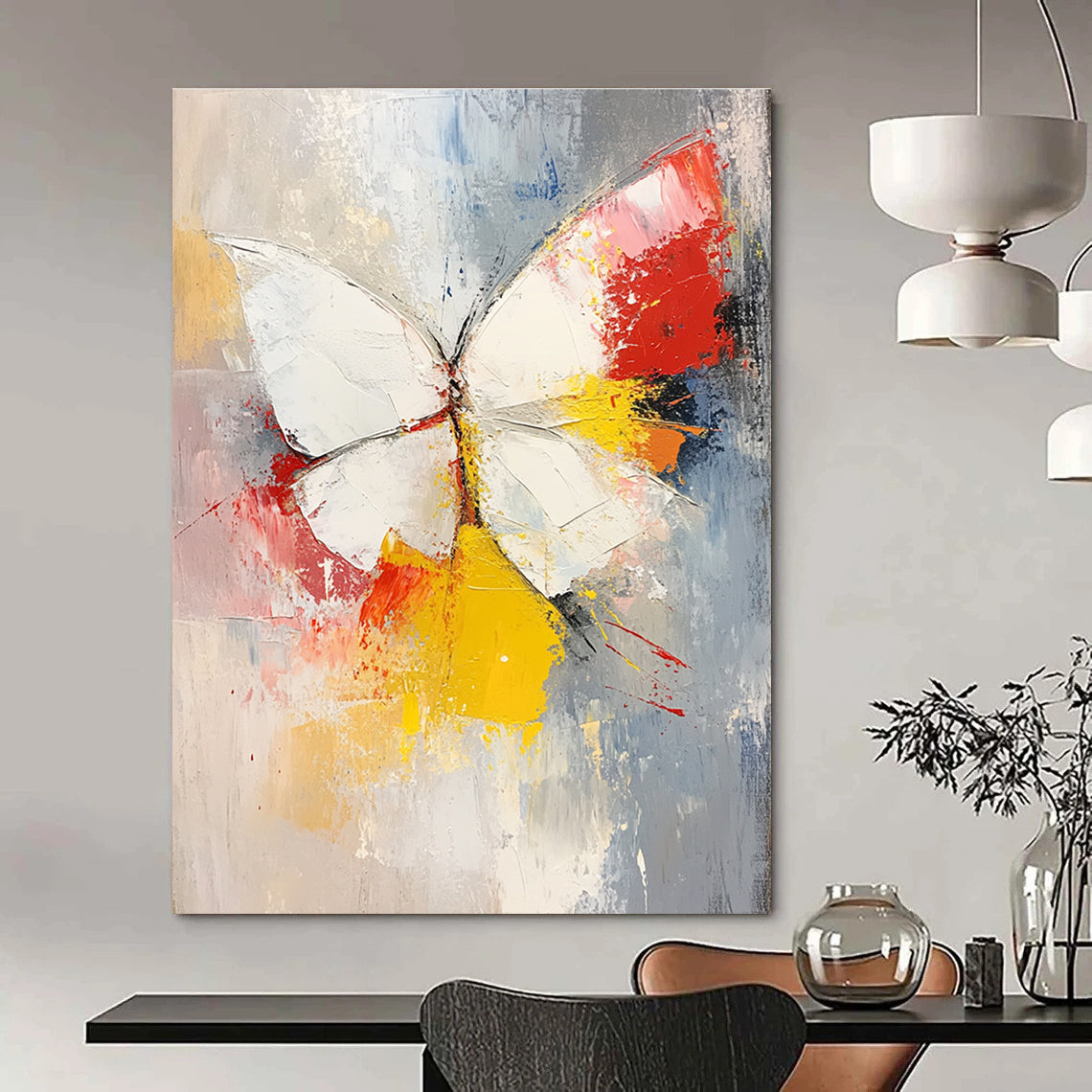 Textured Butterfly Painting for Bohemian Bedroom & Nature - Inspired Gallery STSC552