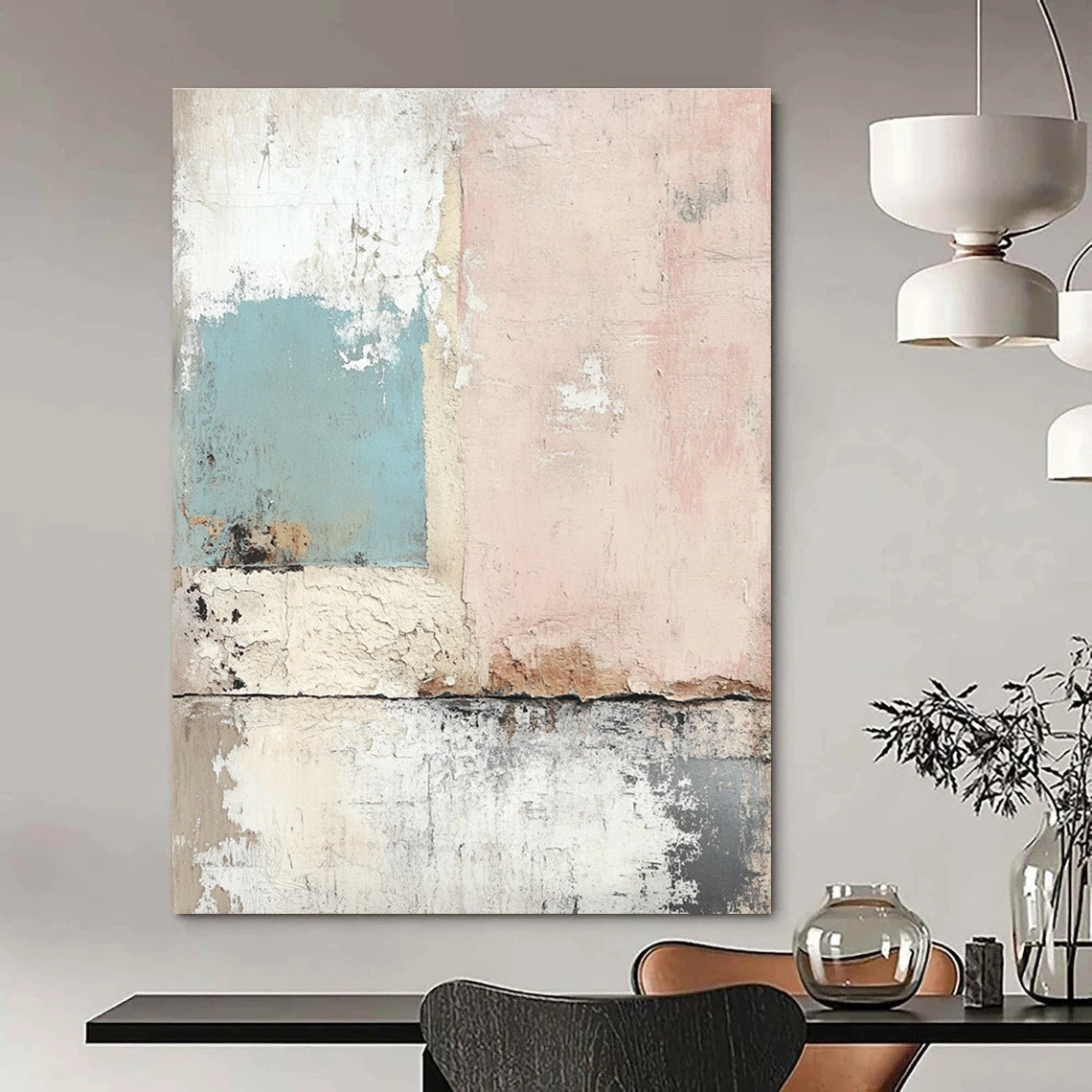 Pastel Textured Wall Abstract for Bohemian Living Room & Feminine - Inspired Boutique STSC657