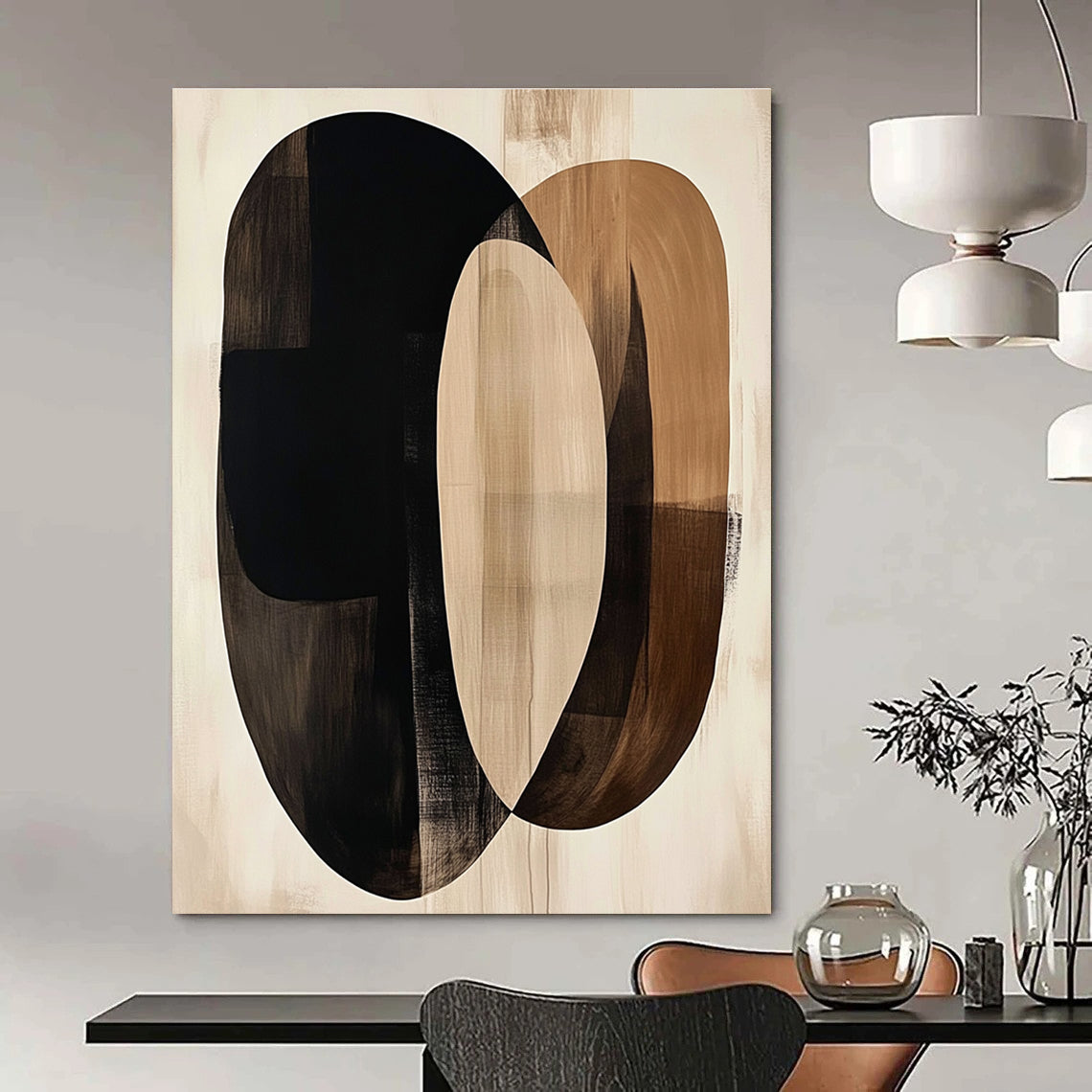Overlapping Oval Abstract for Modern Living Room & Contemporary Office STSC470