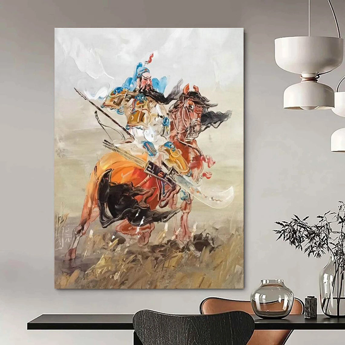Asian - Inspired Warrior Art for Cultural Center & Traditional Restaurant DLZ2290