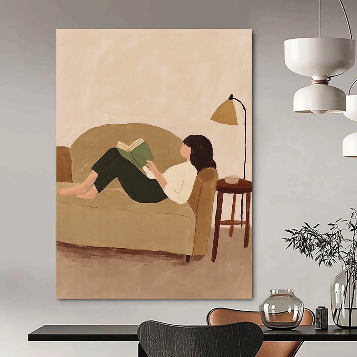 Relaxed Reading Woman for Cozy Home Library & Literary Lounge STSC1262