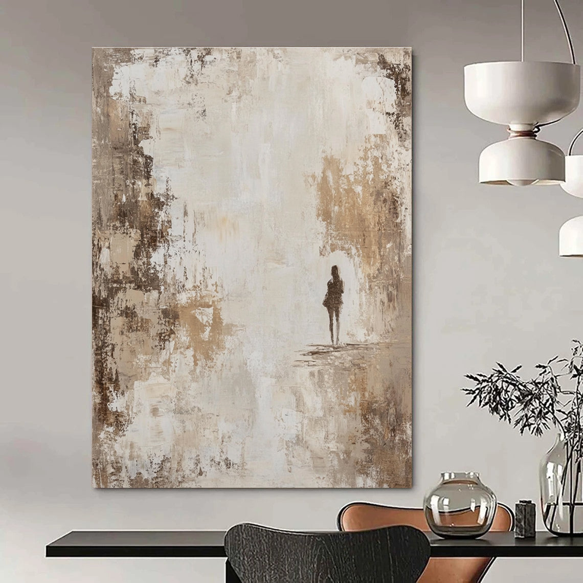 Solitary Figure in Abstract Space for Minimalist Meditation Room & Philosophical Library STSC905