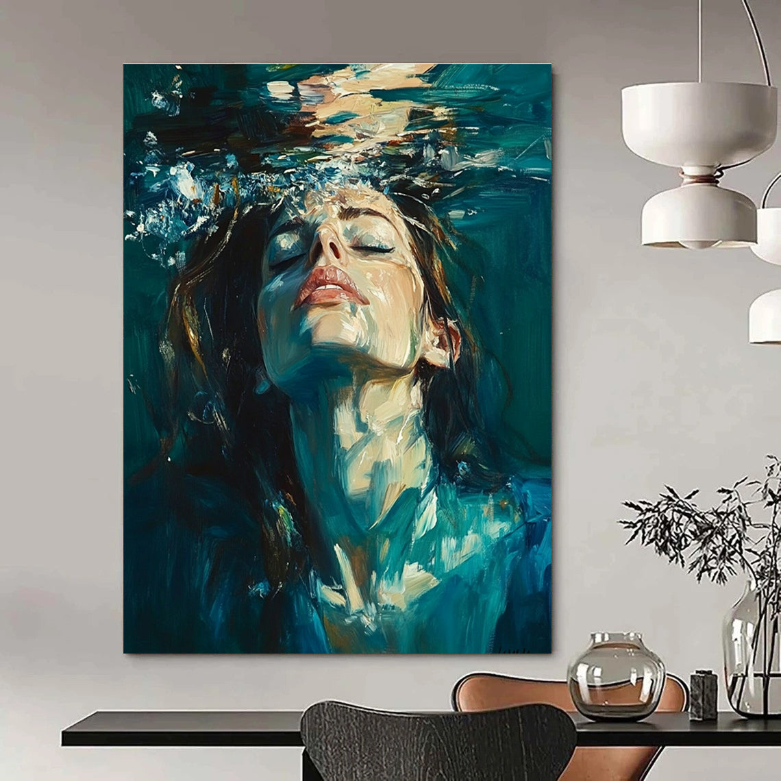 Woman Emerging from Water for Coastal Home Entryway & Beachfront Art Gallery STSC179