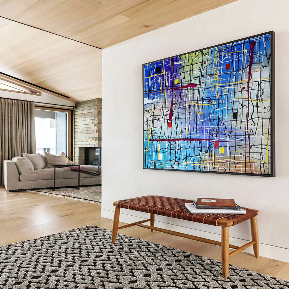Dynamic Line & Color Abstract Art for Modern Office Creative Zones DLZ3233