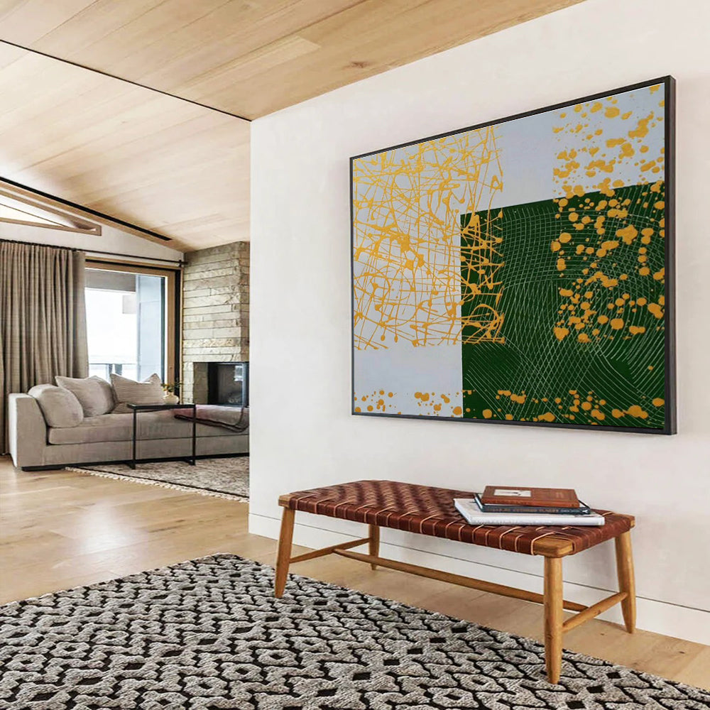 Yellow - Green Splash Abstract Art for Modern Home Outdoor Patio Decor DLZ2691