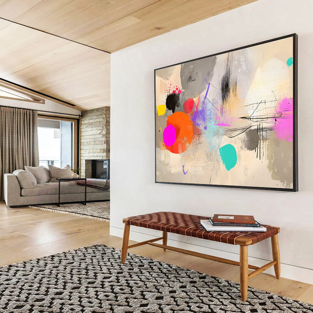 Colorful Abstract Doodles Art for Creative Coworking Space & Playful Café SC042