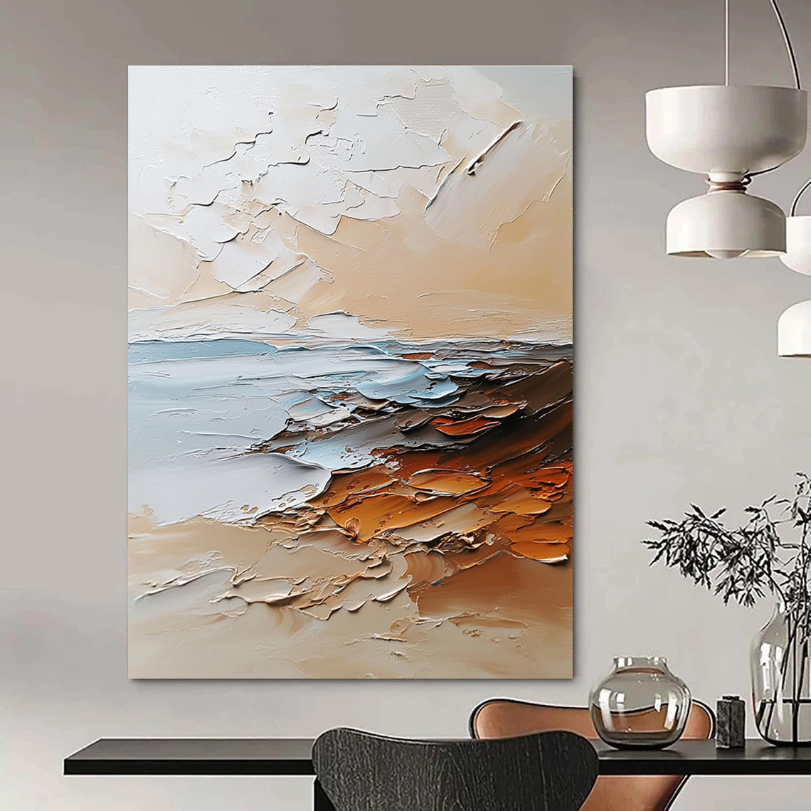 Textured Coastal Palette Art for Rooftop Bar & Creative Studio STSC096