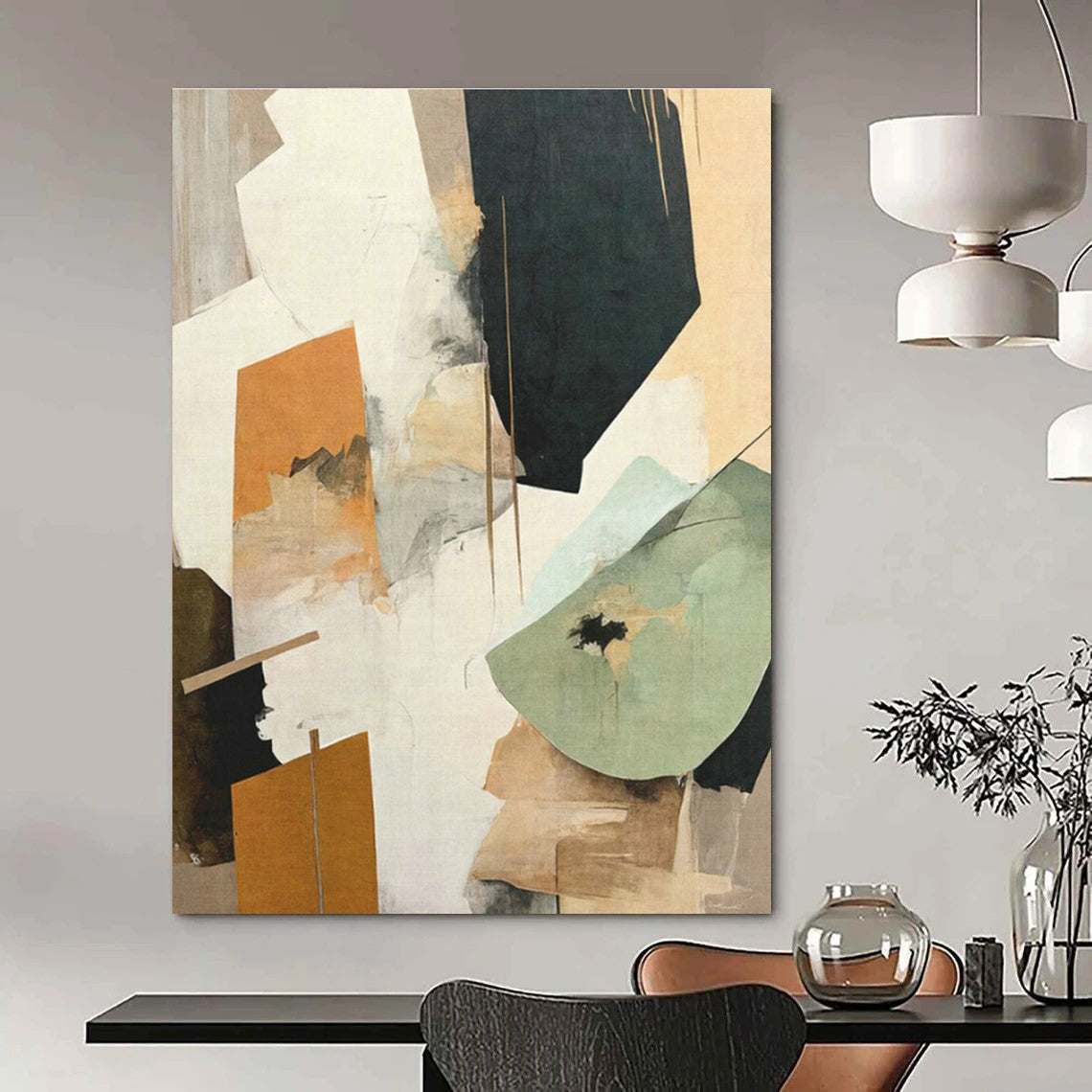 Geometric Collage Abstract Art for Contemporary Art Gallery & Urban Loft Home DLZ1622