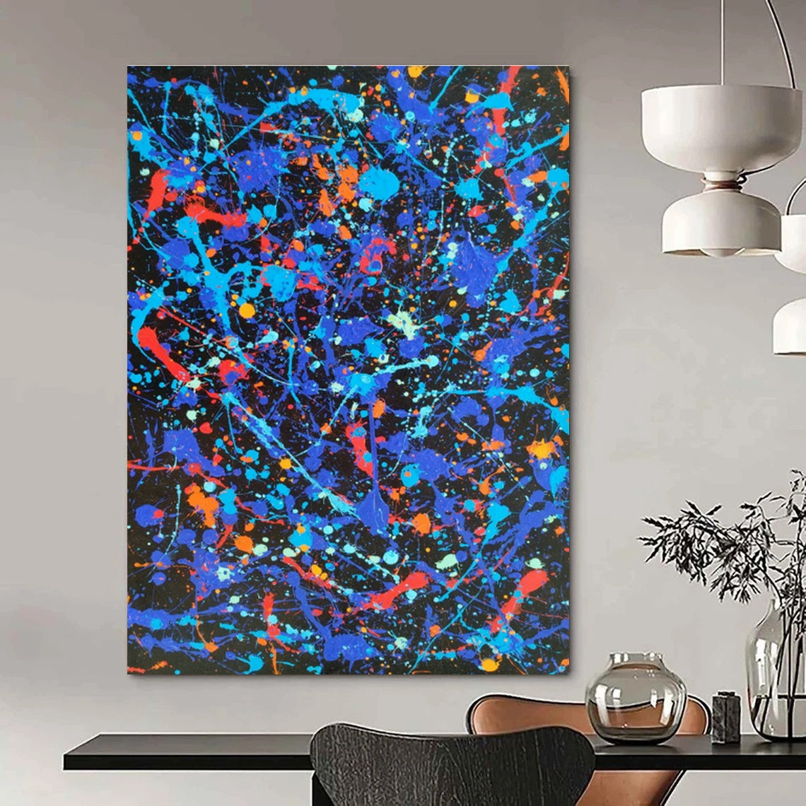 Colorful Splatter Abstract Art for Artistic Studio & Trendy Bar DLZ0763