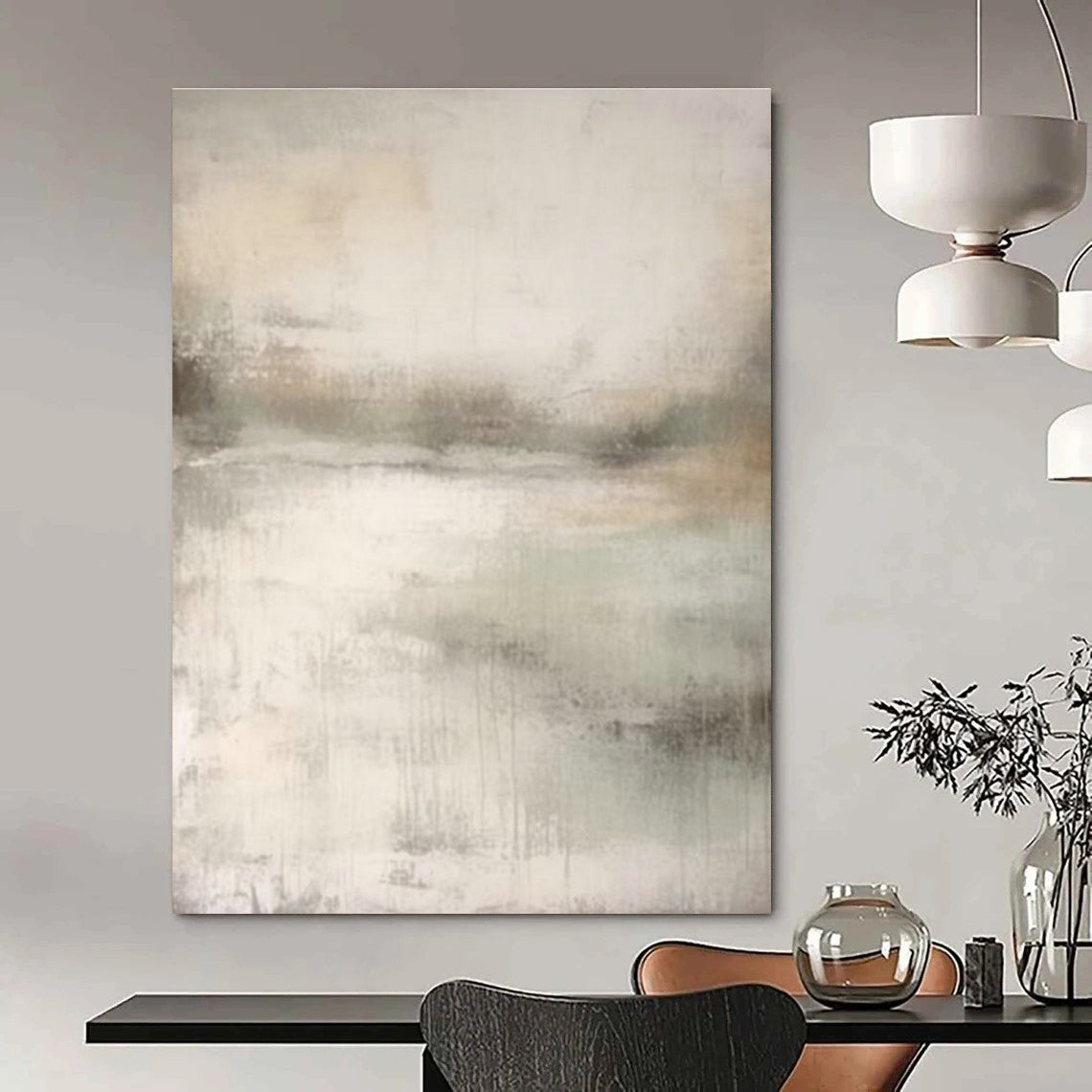 Light - Toned Abstract Art for Beach House & Sunlit Conservatory DLZ2368