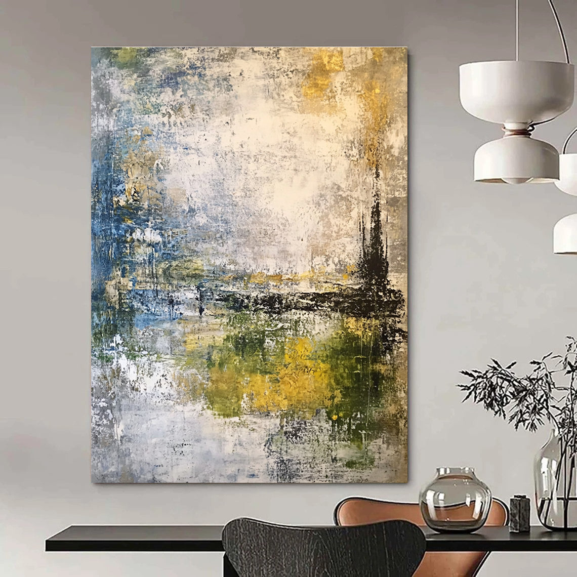 Abstract Landscape with Muted Tones for Minimalist Living Room & Art - Inspired Café STSC210