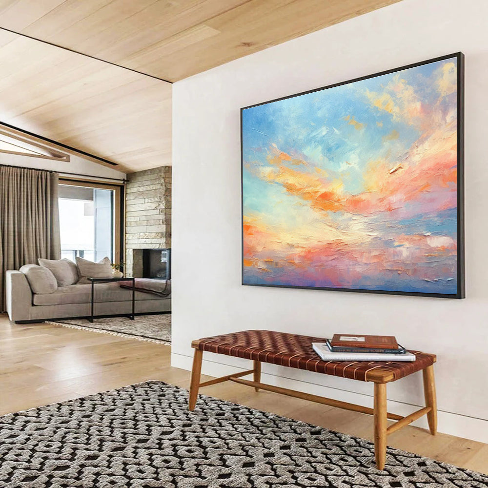 Colorful Sky Oil Painting for Bohemian - Style Bedrooms DLZ2500
