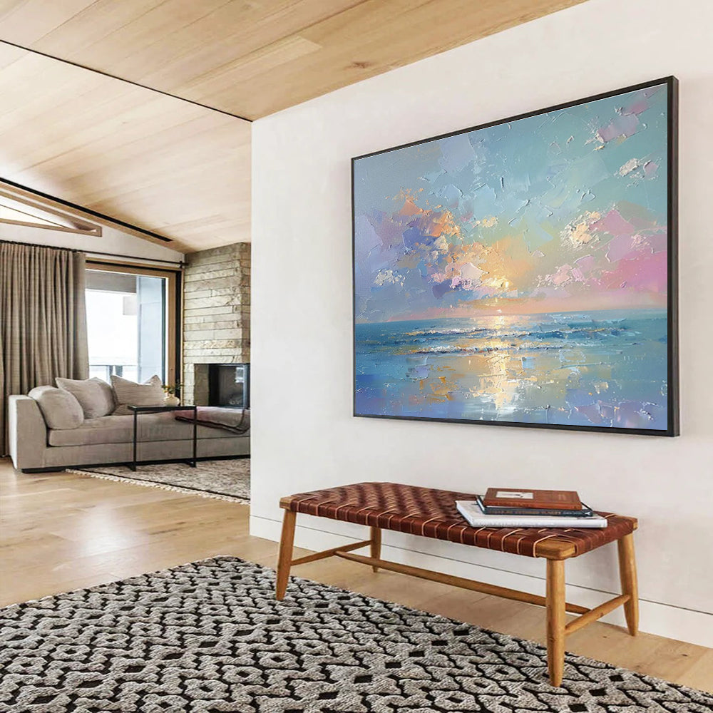 Colorful Seaside Sunset Art for Lively Coastal Home DLZ2747