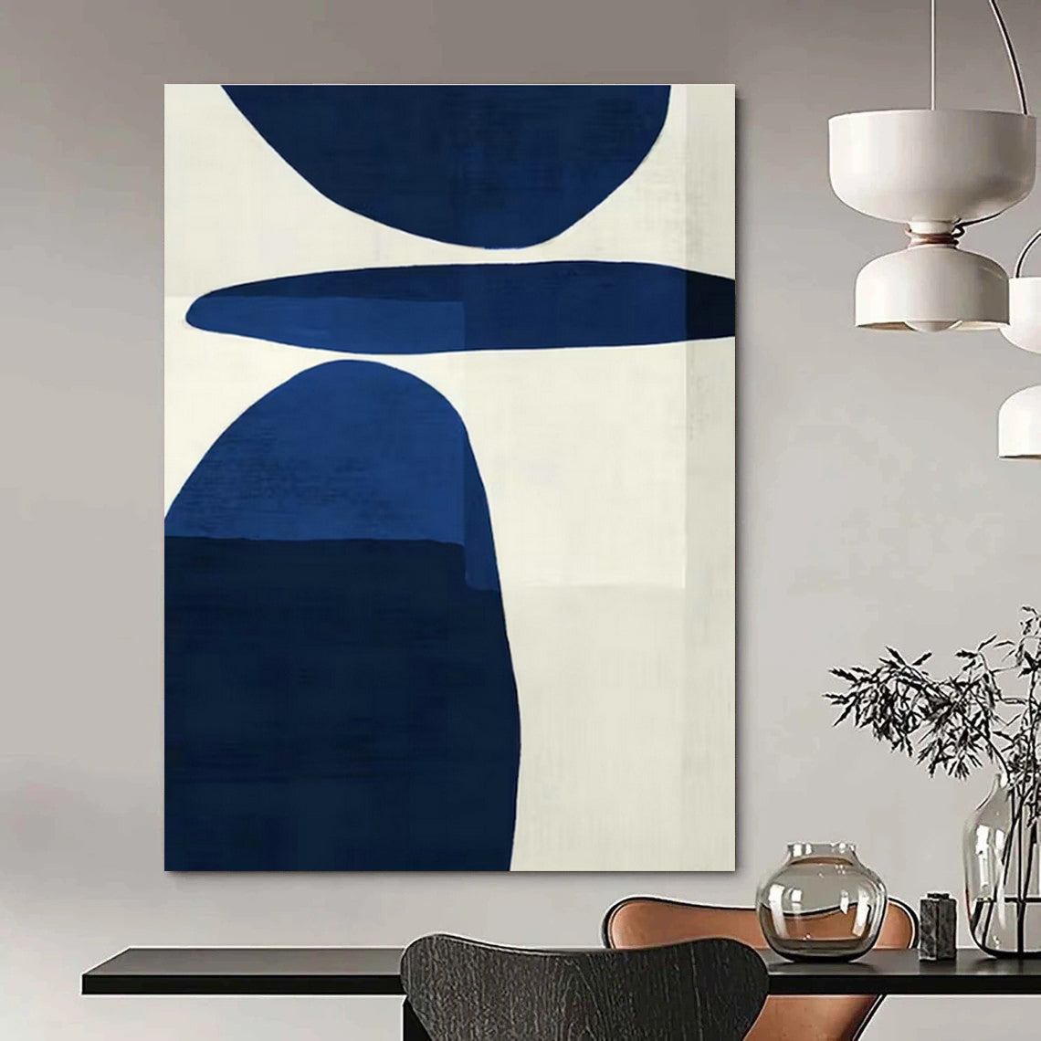 Sleek Dark Blue Art for Luxury Hotel Suite & Design - Forward Home Office DLZ1962