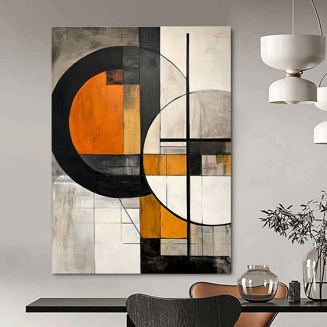 Dual Circles with Orange and Gray for Urban - Style Loft & Art - Centric Café STSC222