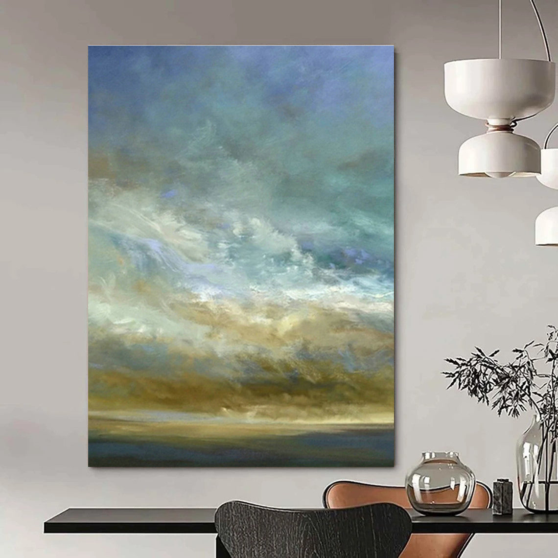 Gradient Sky & Sea Art for Coastal Bedroom & Beachfront Café DLZ0960