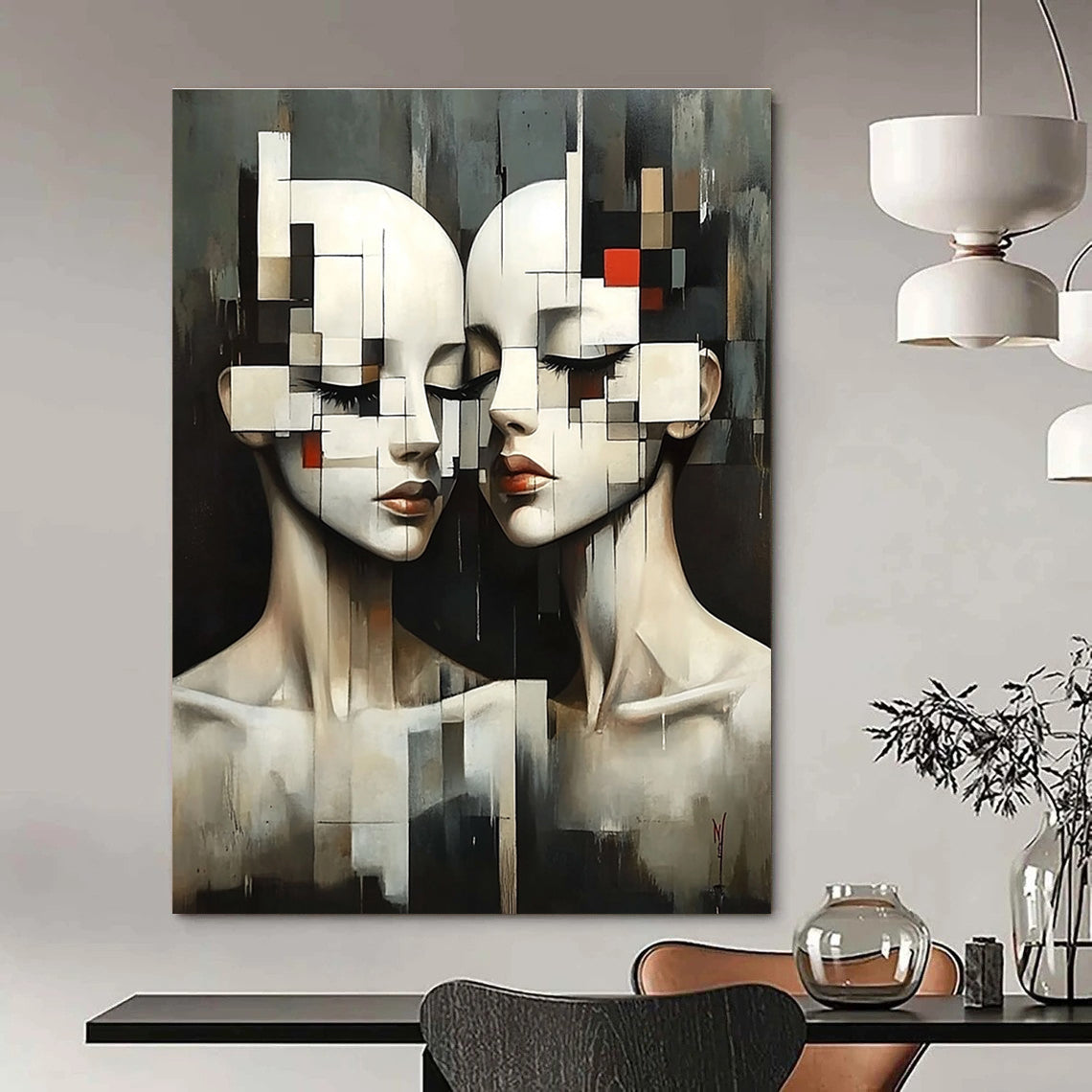 Cubist Faces Art for Modern Art Museum & Creative Home Studio STSC1447