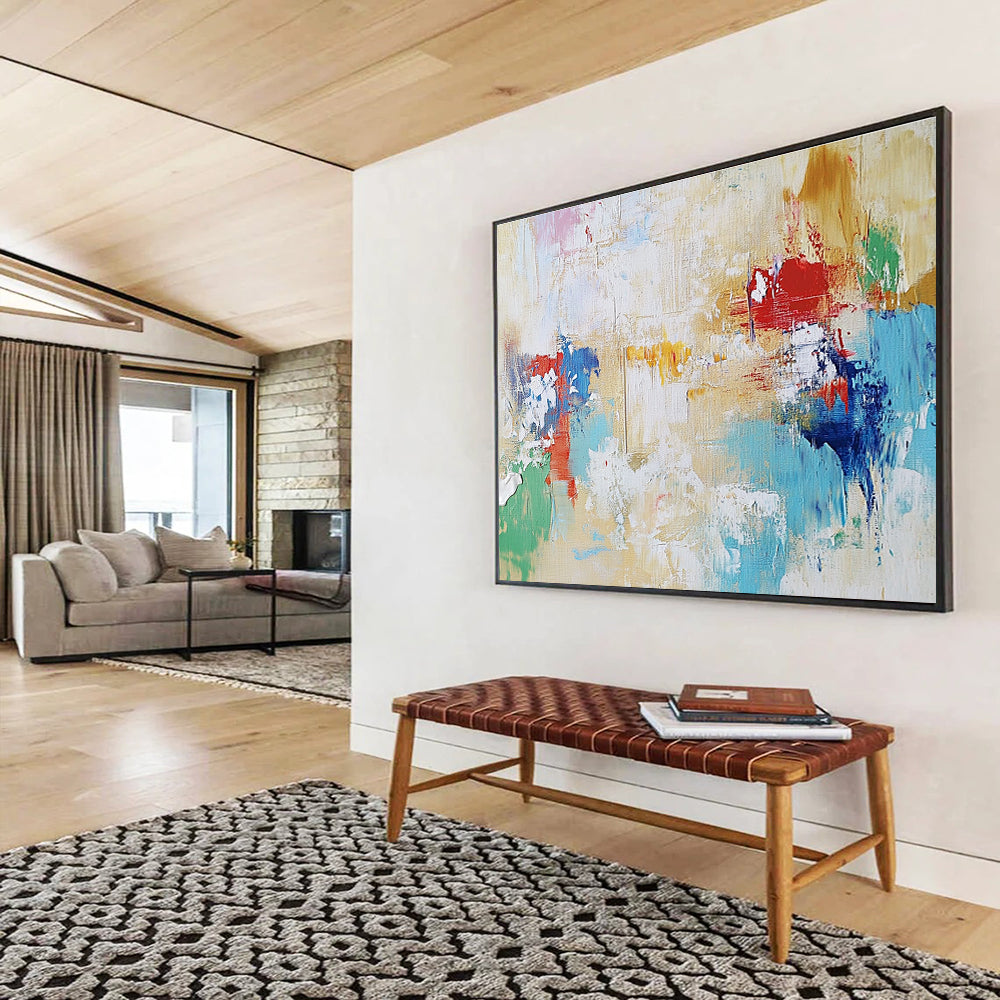 Neutral Color Abstract Art for Minimalist Living Room & Modern Office Lounge SC217
