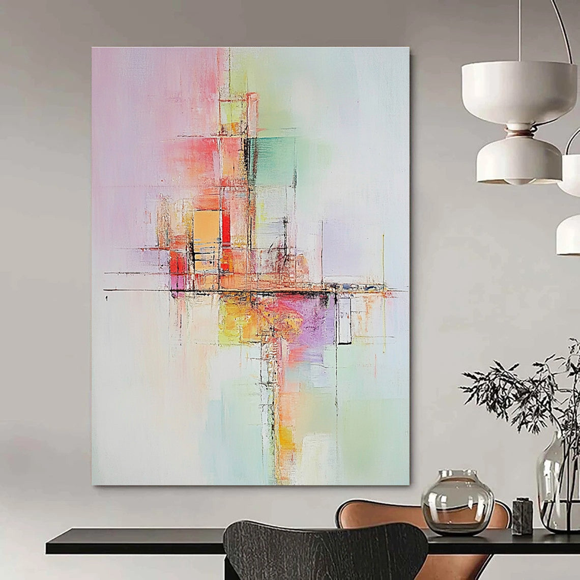 Pastel Geometric Abstract for Bohemian - Style Café & Creative Workshop STSC803