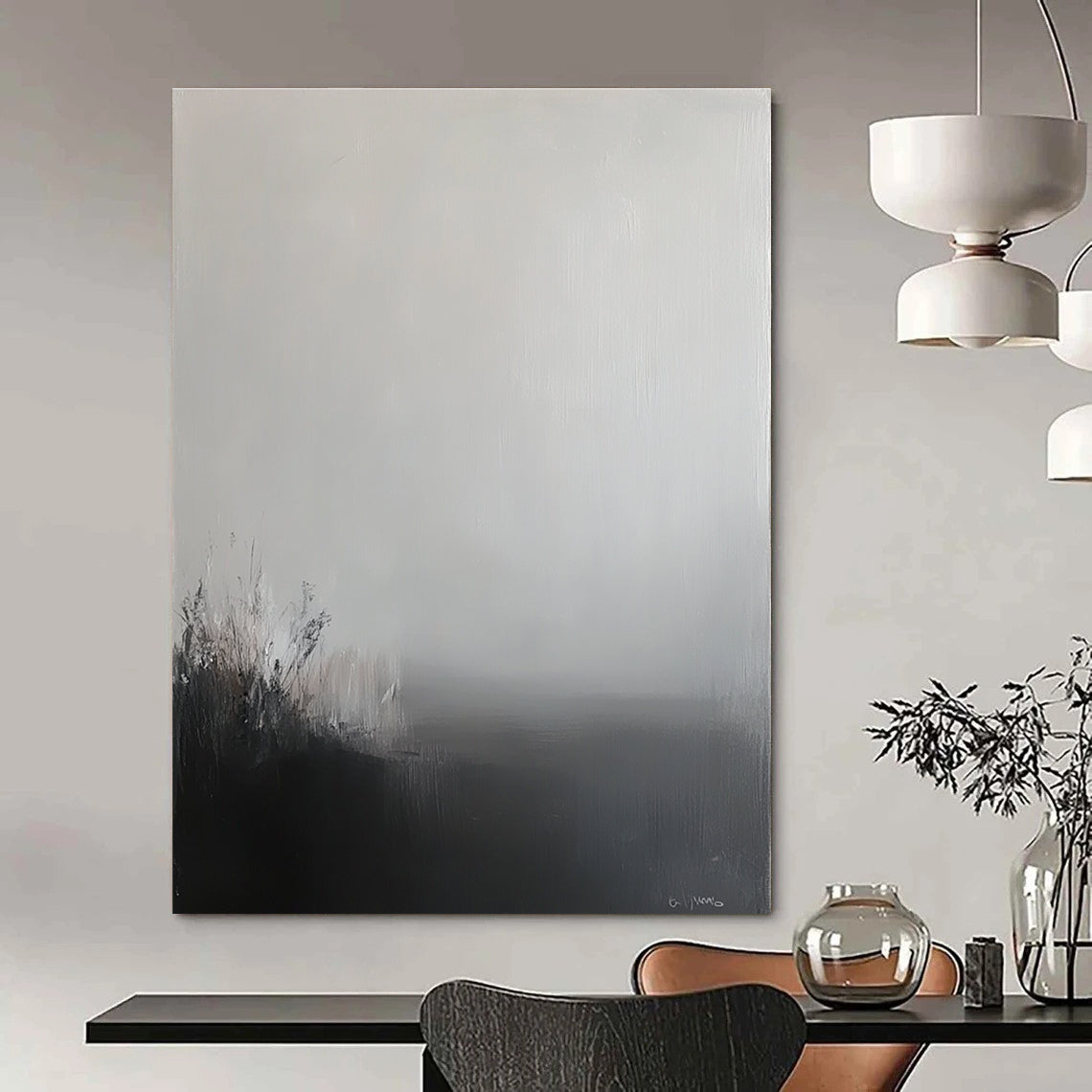 Misty Landscape Abstract for Thoughtful Reading Nook & Lakeside Cottage STSC288