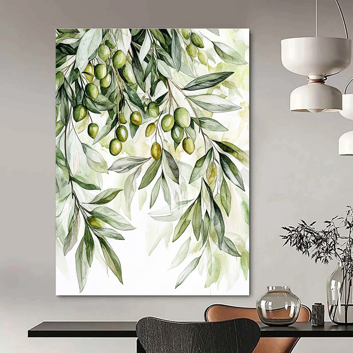 Olive Branches Fresh Botanical Art for Mediterranean - Style Kitchen & Nature - Lover’s Home Office STSC1460
