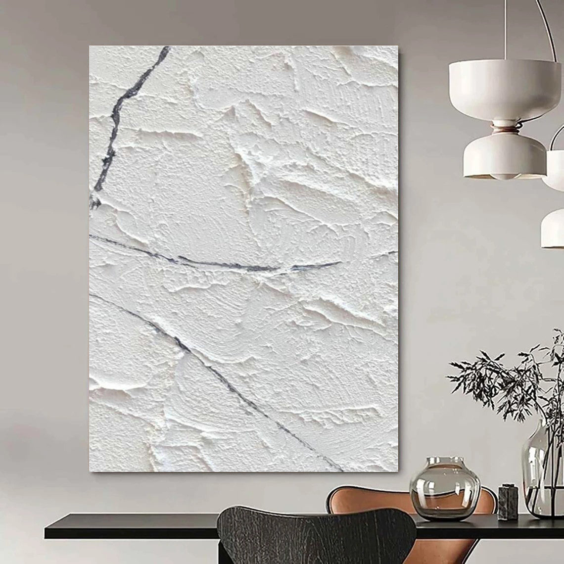 Textured White - Gray Art for Industrial - Chic Café & Minimalist Gallery DLZ2373