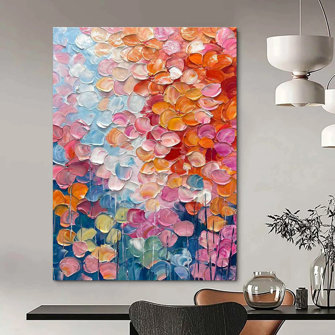 Pastel Flower Field Art for Wedding Venue & Spa Retreat DLZ2357