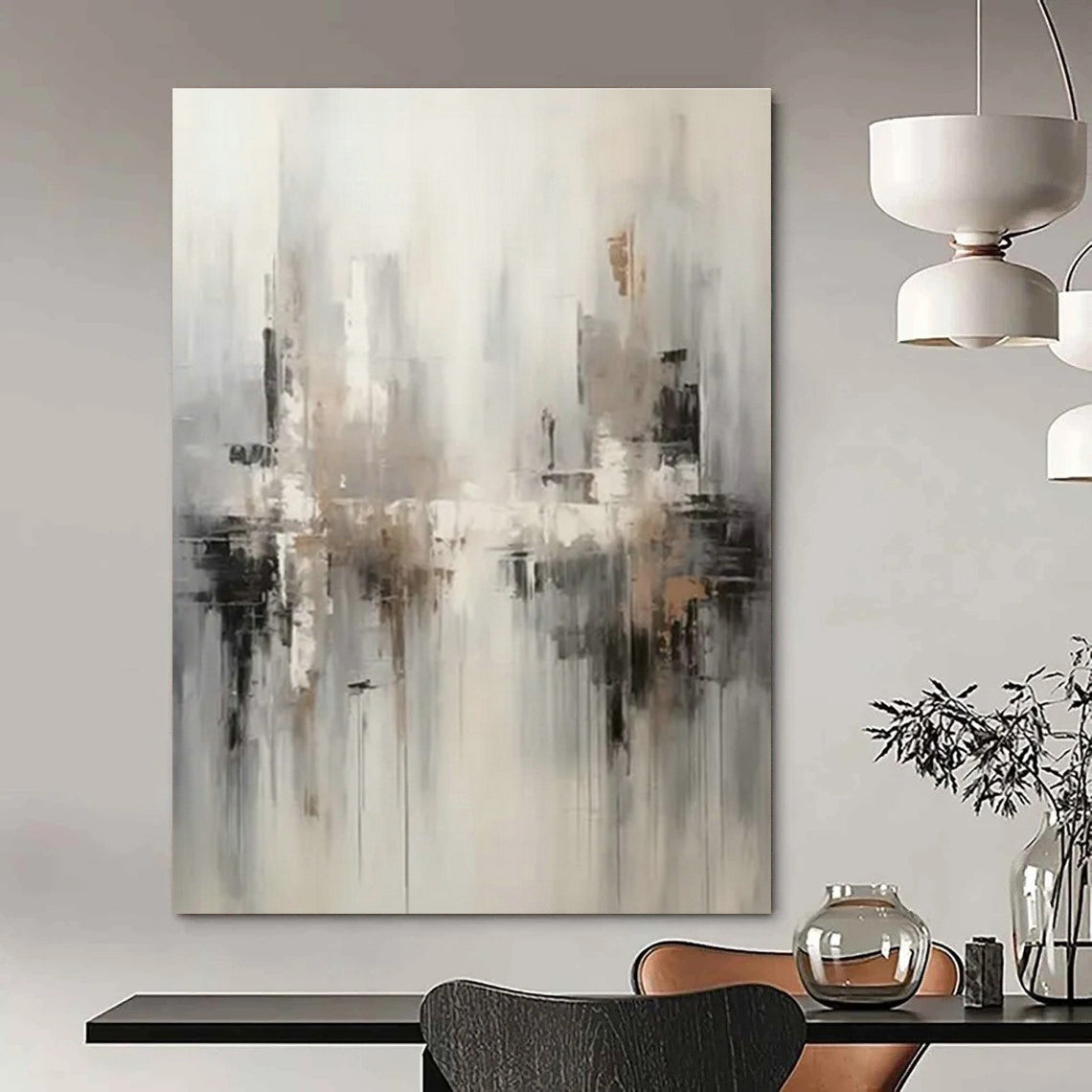 City Silhouette Abstract Art for Urban Home Den & Corporate Meeting Area DLZ1713