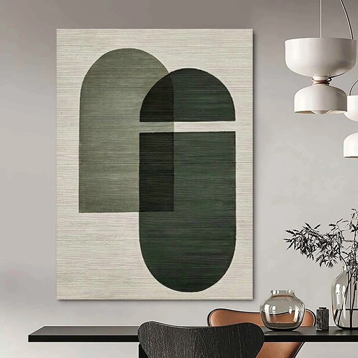 Simple Geometric Art for Minimalist Yoga Studio & Modern Home Entryway DLZ1519