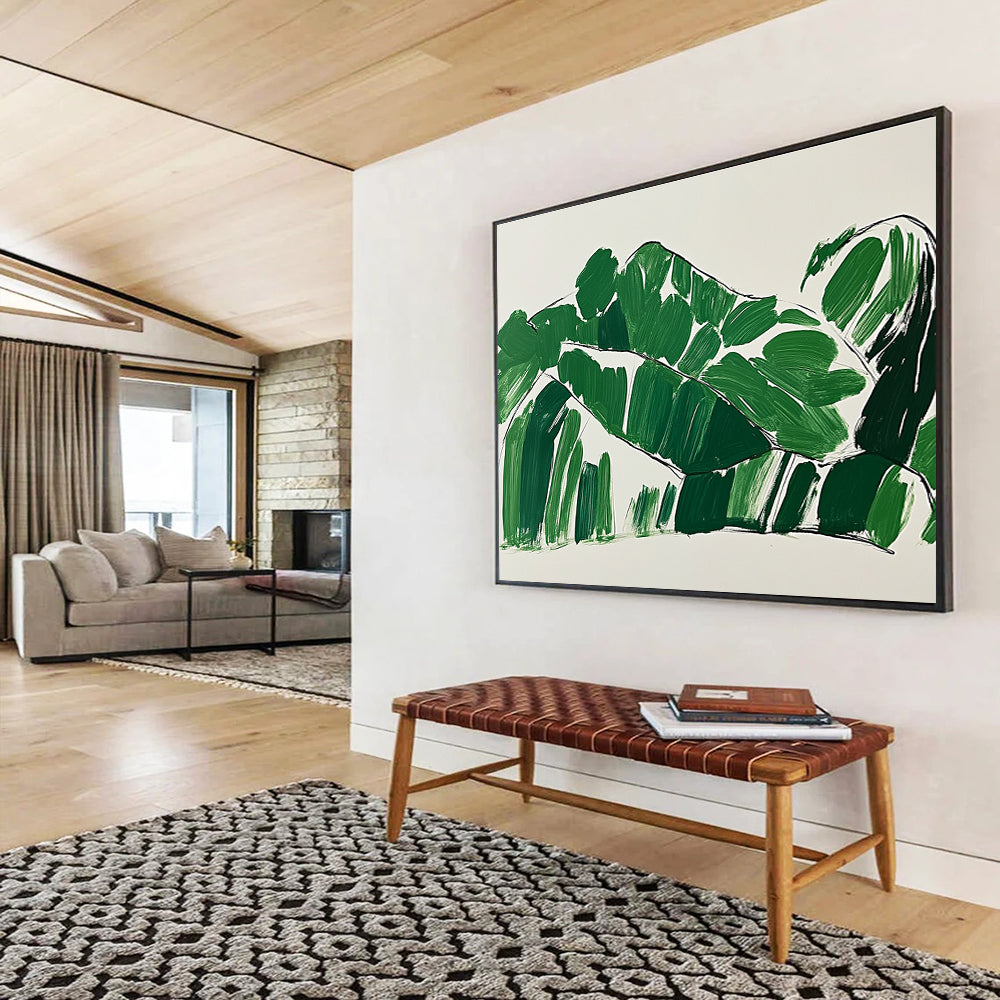 Minimalist Leaf Art for Tropical - Themed Café & Home Office SC551