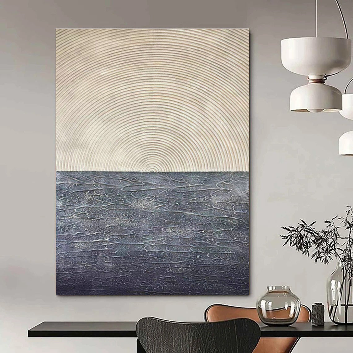 Semi - Circle Texture Art for Living Room & Hallway DLZ0488