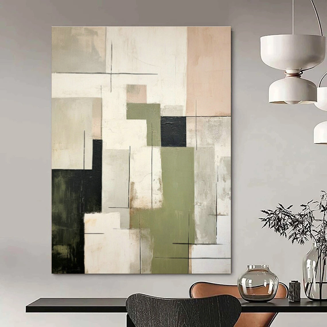 Modern Geometric Art for Corporate Lobby & Urban Loft DLZ0599