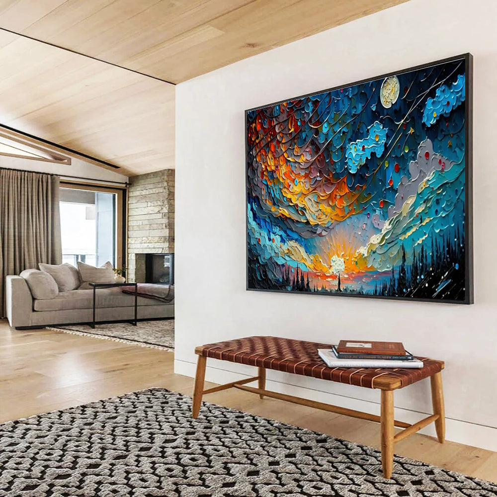 Colorful Starry Sky Art for Bohemian - Style Rooftop Lounge Spaces DLZ3262