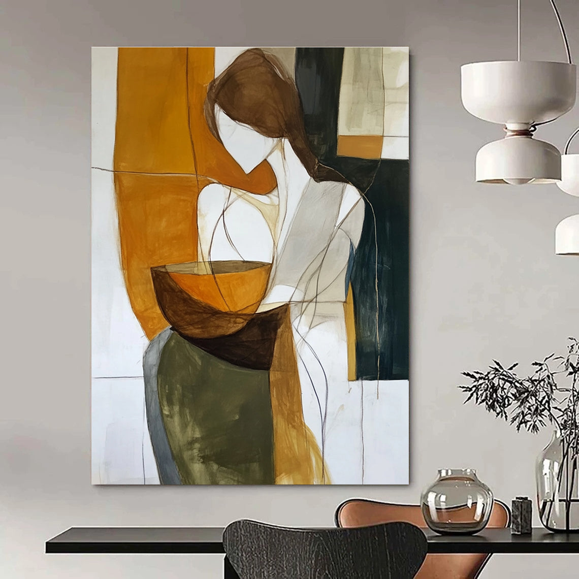Abstract Woman with Bowl for Cultural Art Space & Art - Loving Kitchen STSC299