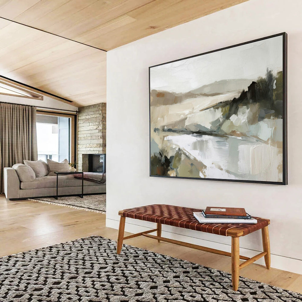 Minimalist Landscape Abstract Art for Scandinavian - Style Home Offices DLZ2622