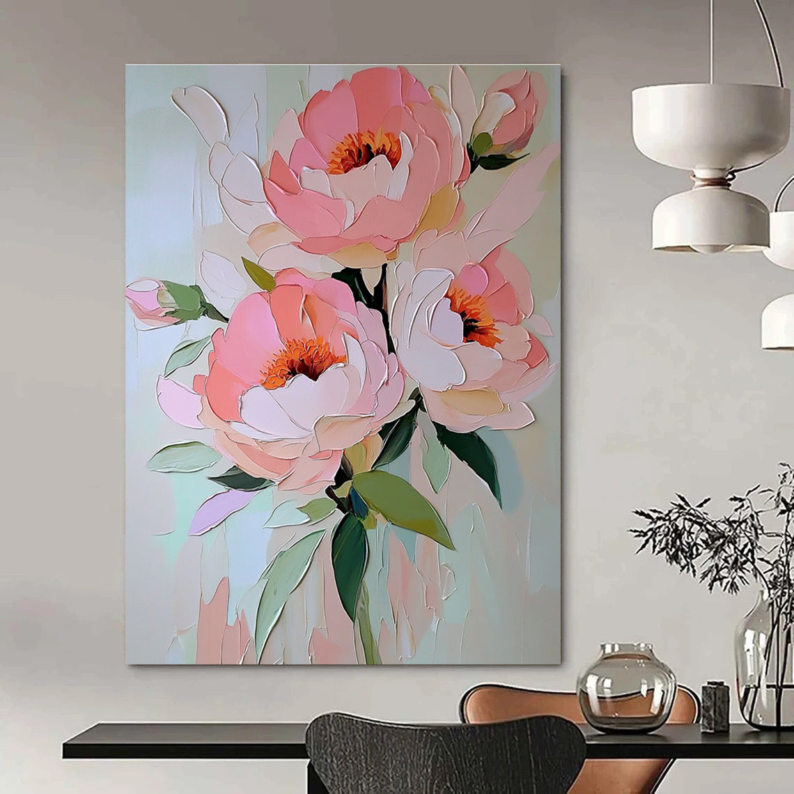 Pink Flower Bouquet 2 Art for Botanical Wedding Venue & Charming Home Bedroom STSC1413