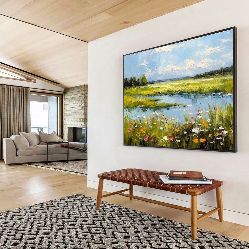 Pastoral Landscape Oil Painting for Country - Style Home Dining Rooms DLZ2655
