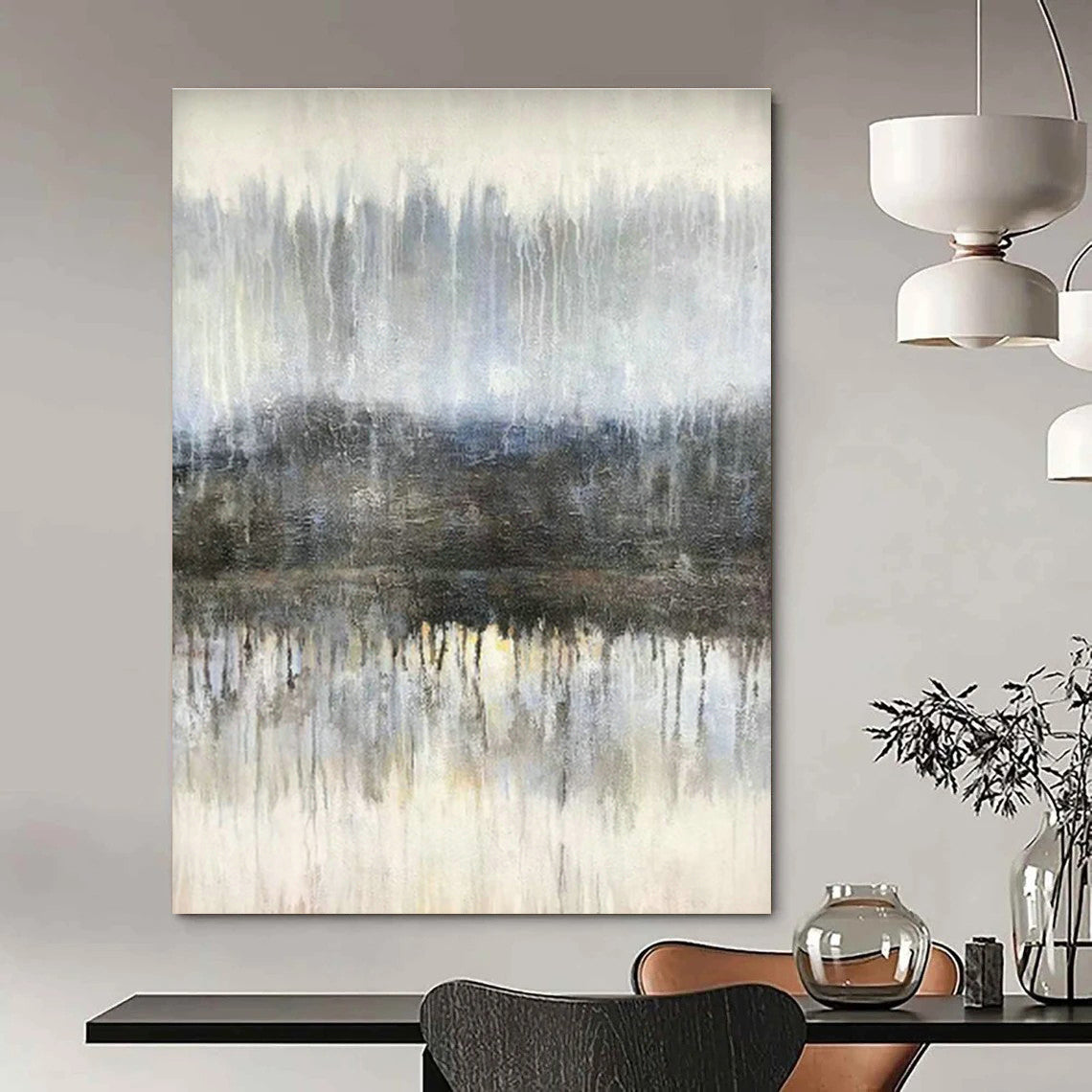 Misty Forest Reflection for Nature - Themed Spa & Rustic Cabin Living Room DLZ0883