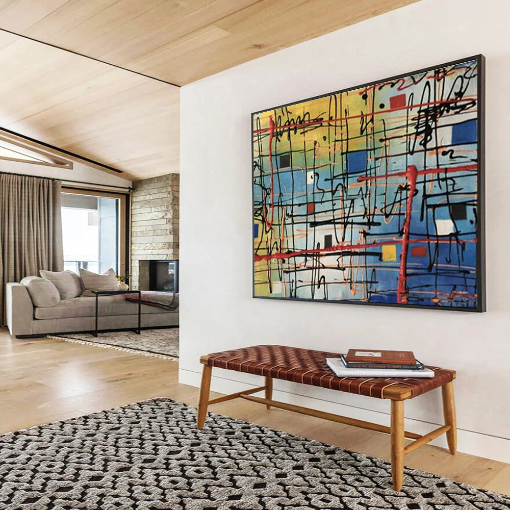 Line and Square Abstract Art for Contemporary Art Gallery Installation Spaces DLZ3226