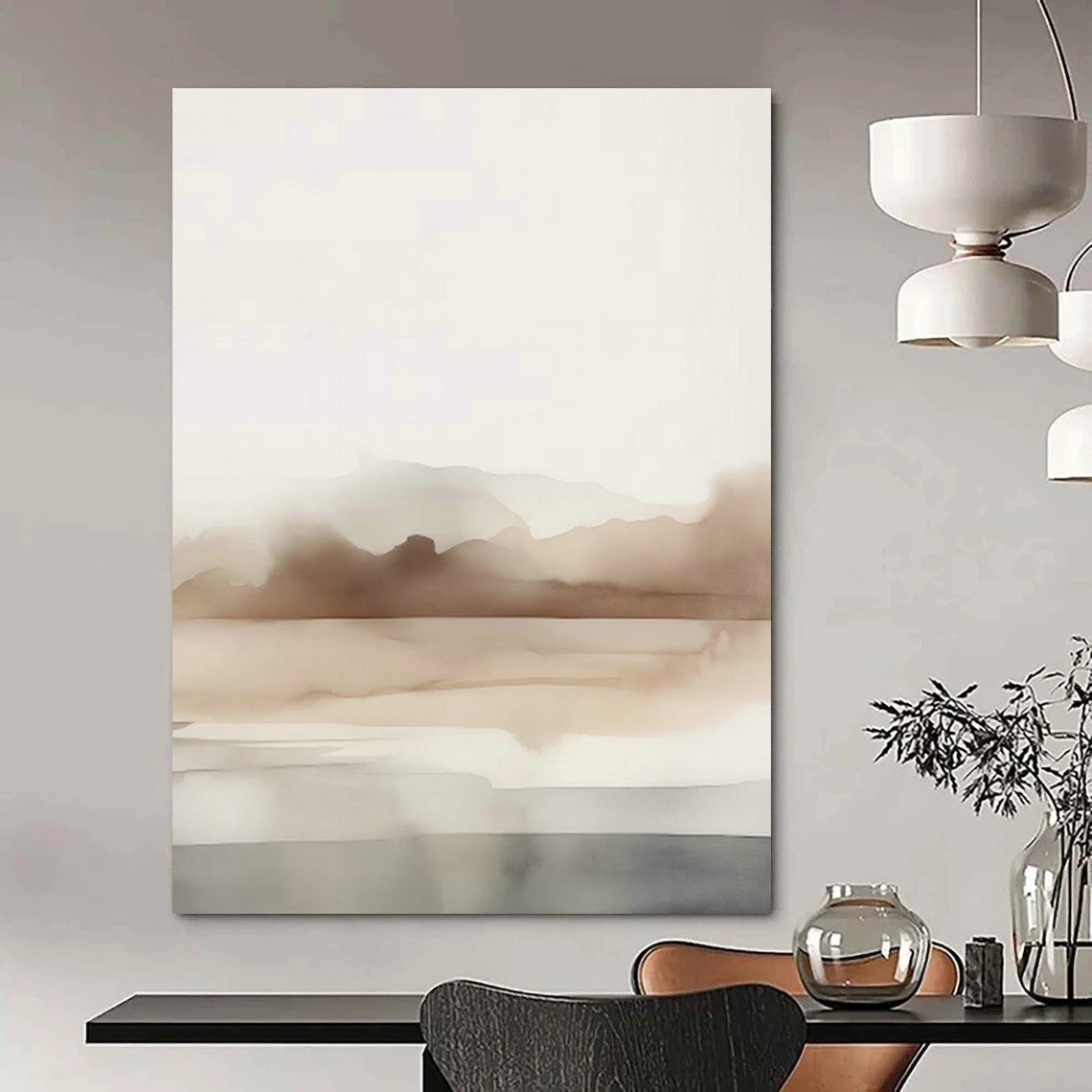 Ink - Wash Landscape Art for Minimalist Study & Cultural Art Gallery DLZ0724